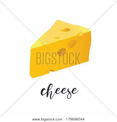 A piece of cheese. Vector illustration Isolated on white background