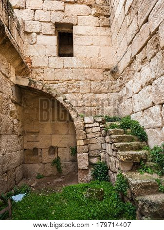 Patio And Interior Of Roman House In Gerasa Town