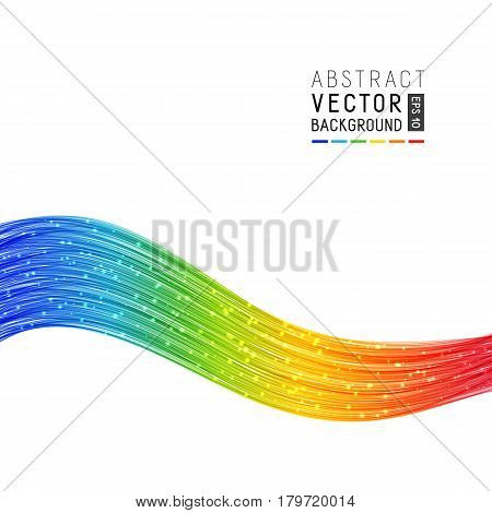 Abstract Background with Rainbow Wave Lines. Modern Colorful Design for Business Presentation Publications Blank Template Cover.