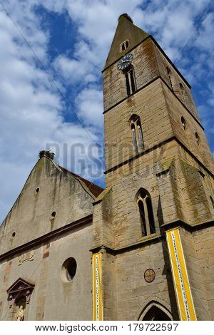 Eguisheim France - july 23 2016 : the saint Pierre saint Paul church