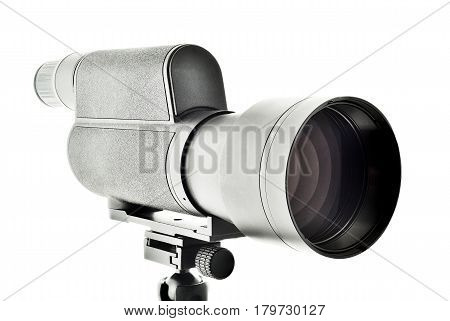 Aluminun adjustable bicycle stem isolated on white backgound with work path