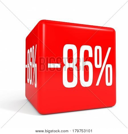 Eighty Six Percent Off. Discount 86 %. Red Cube.