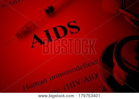 Diagnosis AIDS (Acquired immunodeficiency syndrome). HIV/AIDS awareness concept.