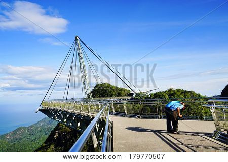 LANGKAWI ISLAND, JANUARY 17, 2017 - Sky Bridge, wellknown landmark in Malaysia, Asia