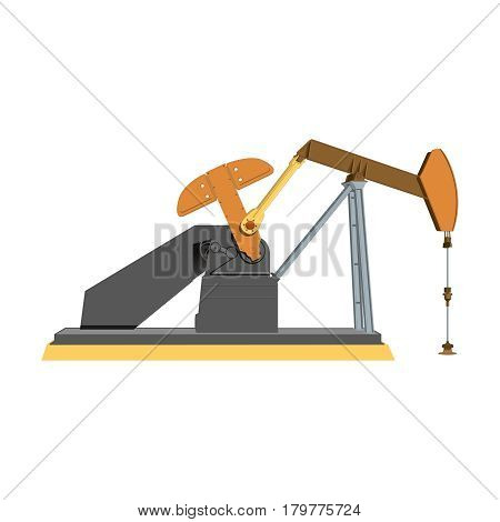 Industrial equipment for oil extraction., oil pump working, isolate on white background. Vector illustration.