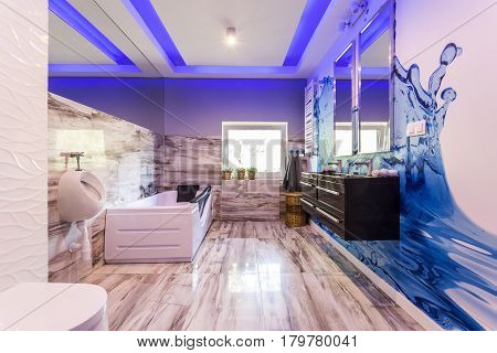 Marble Bathroom With Bath