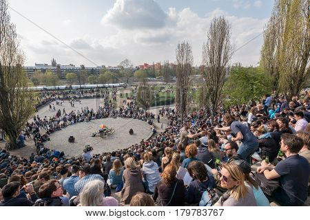 People At Mauerpark In Berlin
