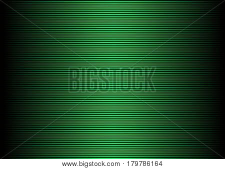 Abstract green striped lined horizontal glowing background. Scan screen. Technological futuristic card with stripes. Vector illustration.