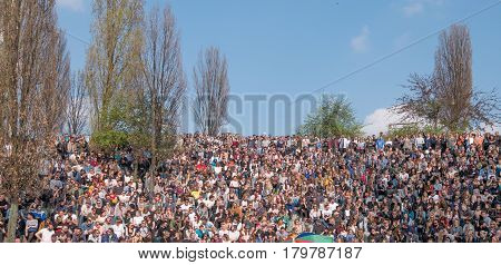 People At Mauerpark In Berlin