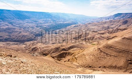 Mountain Landscape In Valley Of Wadi Mujib River