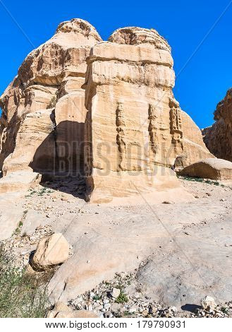 Relief On Djinn Blocks At Bab As-siq Road To Petra