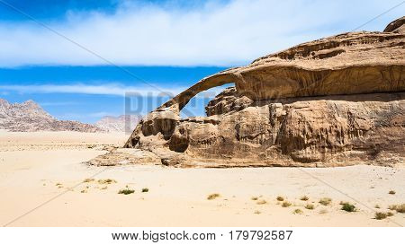 Sandstone Rock In Wadi Rum Desert