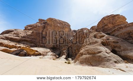 Old Rocks In Wadi Rum Desert