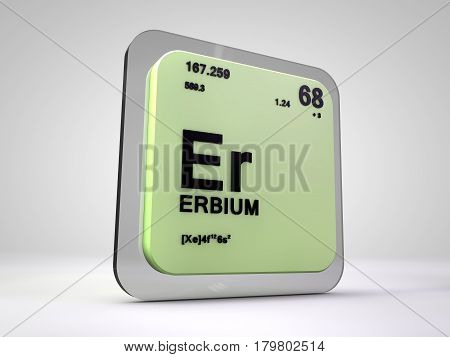 erbium- Er - chemical element periodic table 3d render
