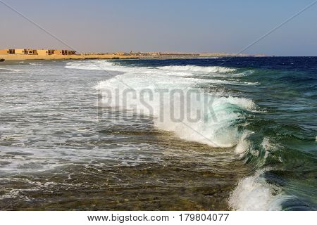 Landscape with views of the coast of the Red Sea in Egypt