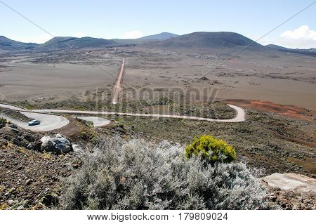 Road To Piton De La Fournaise Volcano On La Reunion