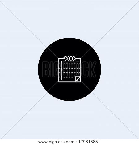 Notepad icon on white background. Vector illustration.