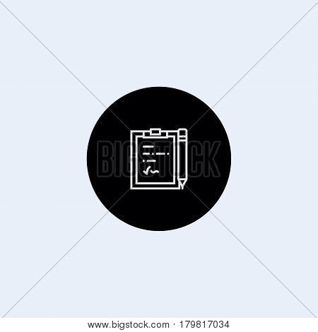 Notepad icon on white background. Vector illustration.