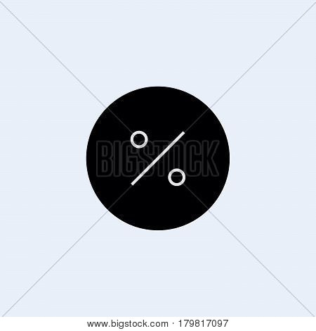 Percent icon on grey background. Vector illustration