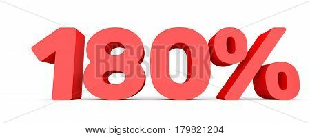 One Hundred And Eighty Percent. 180 %. 3D Illustration.