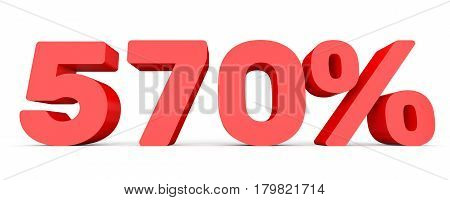 Five Hundred And Seventy Percent. 570 %. 3D Illustration.