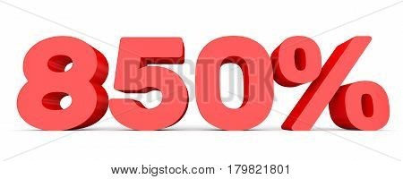 Eight Hundred And Fifty Percent. 850 %. 3D Illustration.