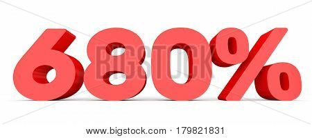 Six Hundred And Eighty Percent. 680 %. 3D Illustration.