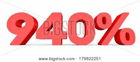 Nine Hundred And Forty Percent. 940 %. 3D Illustration.