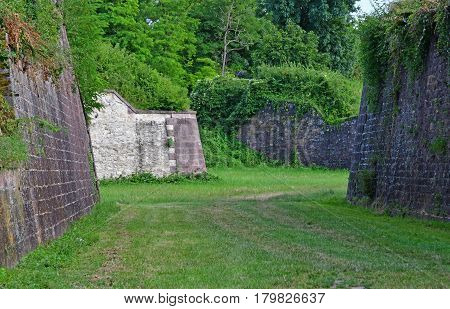 Neuf Brisach France - july 23 2016 : the fortification in summer