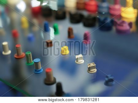 Small details on glass shelf