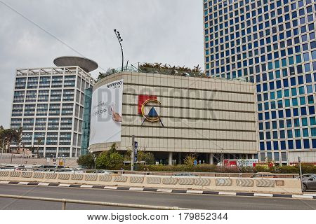 Tel Aviv - February 2, 2017: Tel Aviv Train Station Near Azrieli Mall
