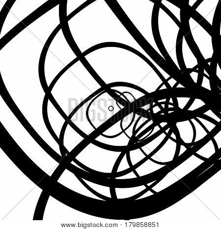 Random Intersecting Lines Abstract Pattern / Texture. Geometric Monochrome Background