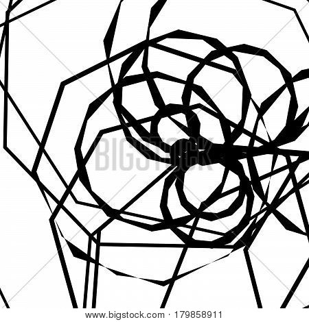 Random Intersecting Lines Abstract Pattern / Texture. Geometric Monochrome Background