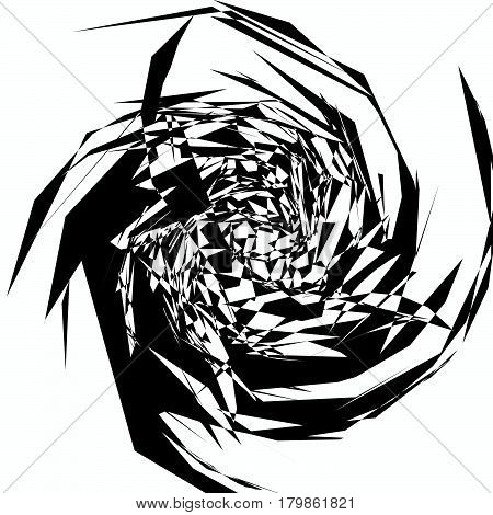 Edgy Abstract Geometric Shape. Unusual Distorted Element. Geometric Art