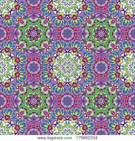 Ornamental round morocco seamless pattern. Orient traditional ornament. Oriental motif. Flat. Moroccan tile.
