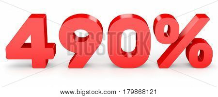 Four Hundred And Ninety Percent. 490 %. 3D Illustration.