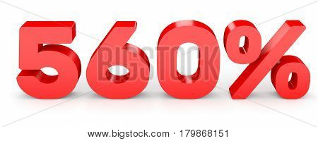 Five Hundred And Sixty Percent. 560 %. 3D Illustration.