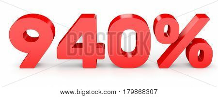 Nine Hundred And Forty Percent. 940 %. 3D Illustration.