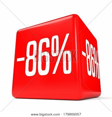 Eighty Six Percent Off. Discount 86 %. Red Cube.