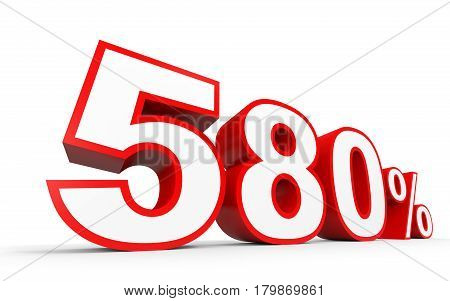 Five Hundred And Eighty Percent. 580 %. 3D Illustration.