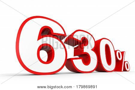 Six Hundred And Thirty Percent. 630 %. 3D Illustration.