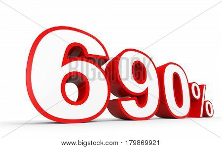 Six Hundred And Ninety Percent. 690 %. 3D Illustration.