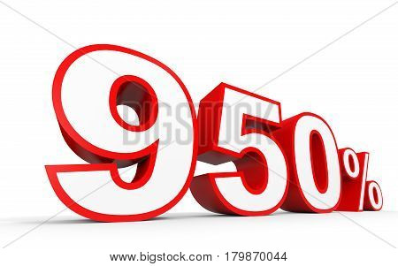 Nine Hundred And Fifty Percent. 950 %. 3D Illustration.