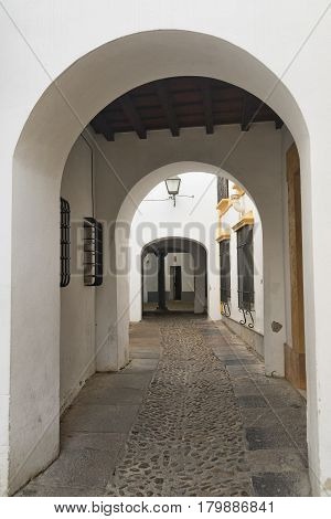 Cordoba (Andalucia Spain): old typical street in the Juderia