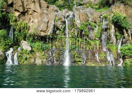 Les Cormorans Waterfall On Reunion Island