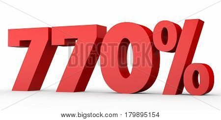 Seven Hundred And Seventy Percent. 770 %. 3D Illustration.