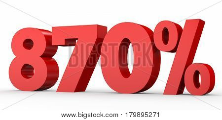 Eight Hundred And Seventy Percent. 870 %. 3D Illustration.
