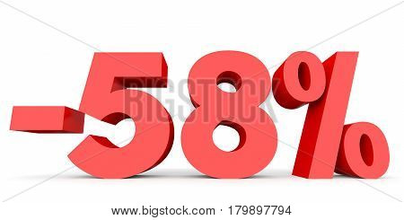 Minus Fifty Eight Percent. Discount 58 %.