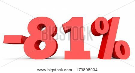 Minus Eighty One Percent. Discount 81 %.