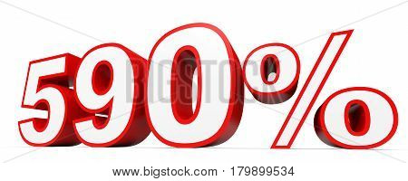 Five Hundred And Ninety Percent. 590 %. 3D Illustration.